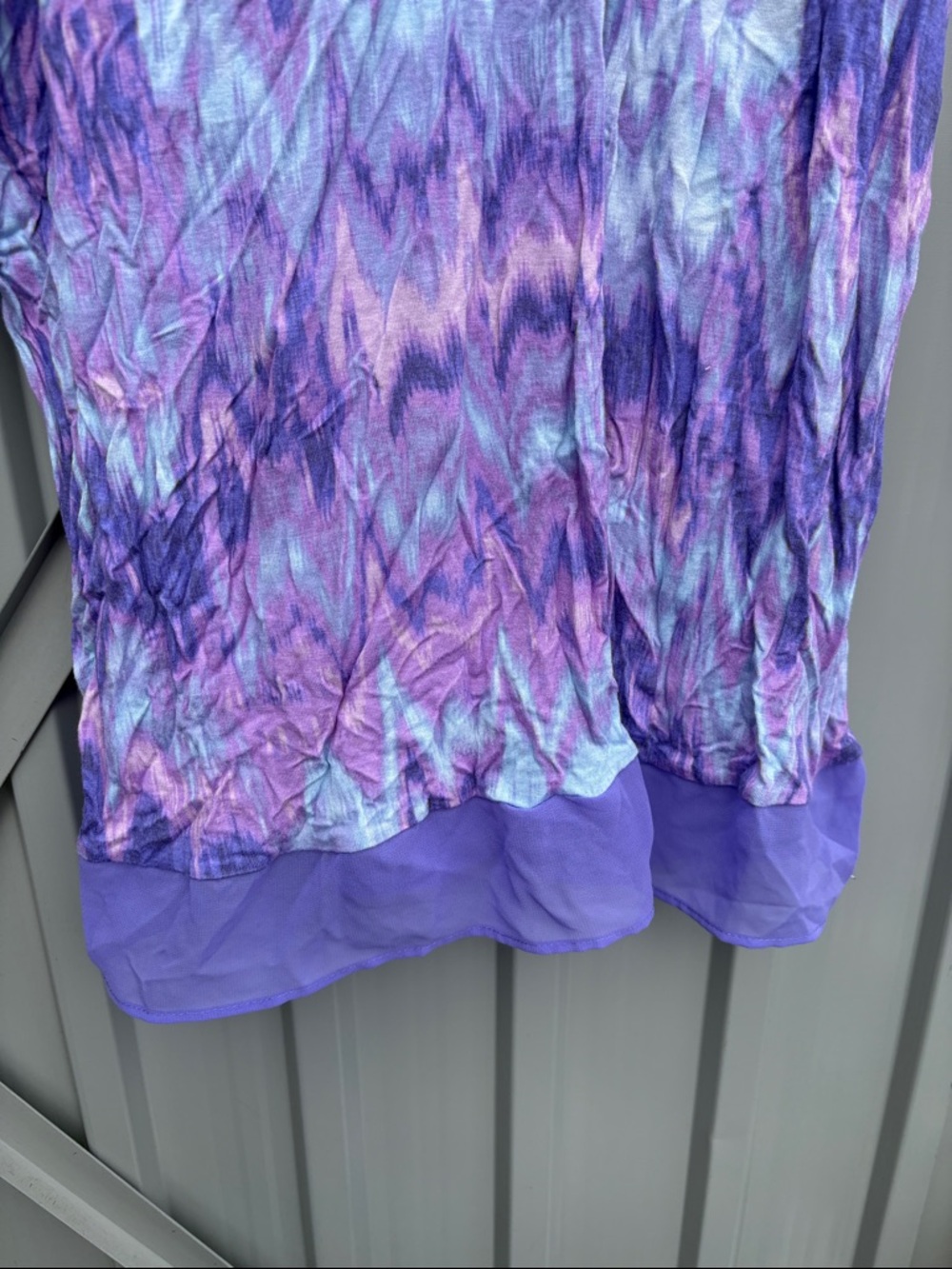 Simply Vera Vera Wang Purple Tie-Dye Ruffle Trim Tank - Picture 2 of 4